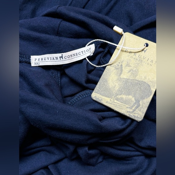 Peruvian Connection Ariana Dress Navy Blue Size Small NWT - Picture 4 of 11